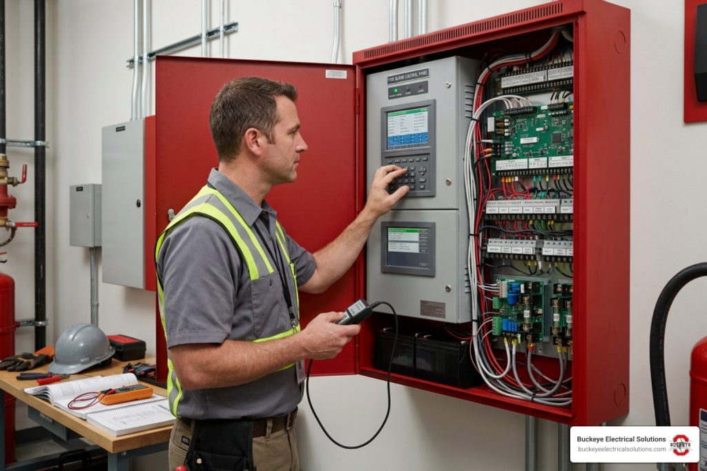 fire alarm commissioning control panel